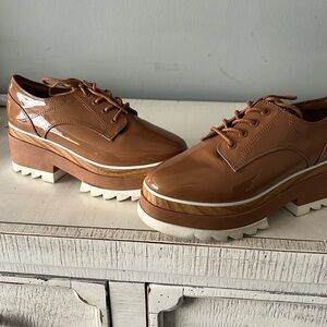 Tan Platform Loafers